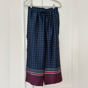 J. Crew Navy and Red Wide Leg Pants